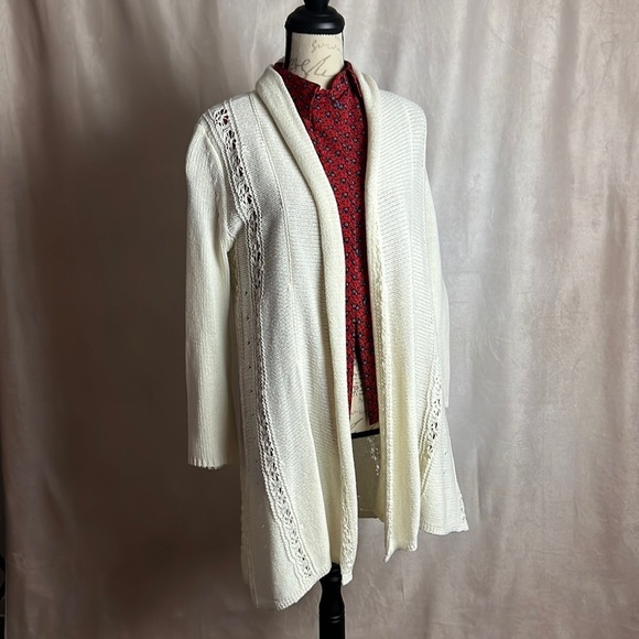 Anthropologie Angel of The North Off White Cardigan size Small Long - Picture 1 of 9